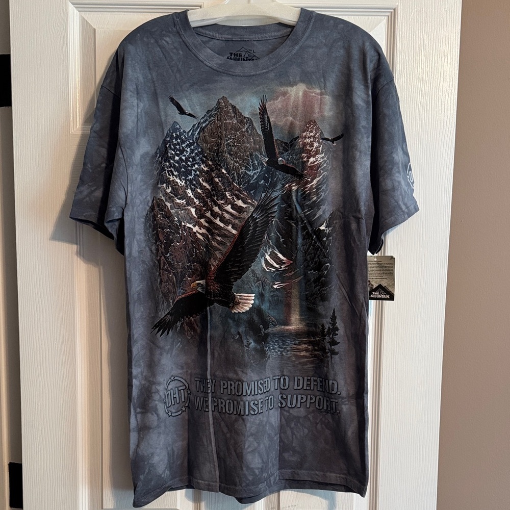 The Mountain Patriotic Eagle T-Shirt - Blue and Black